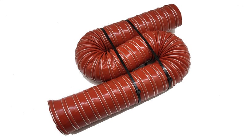 Autobahn88 Automotive SCAT Flex Duct (Silicone-Impregnated Fiberglass, Steel Wire Reinforced), Inner Diameter 76mm (3"), Length 1 Meter (3 Feet) (Red) - Image 1